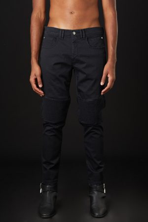 Jeans Black de culoare neagra fabricat manual din material jeans premium